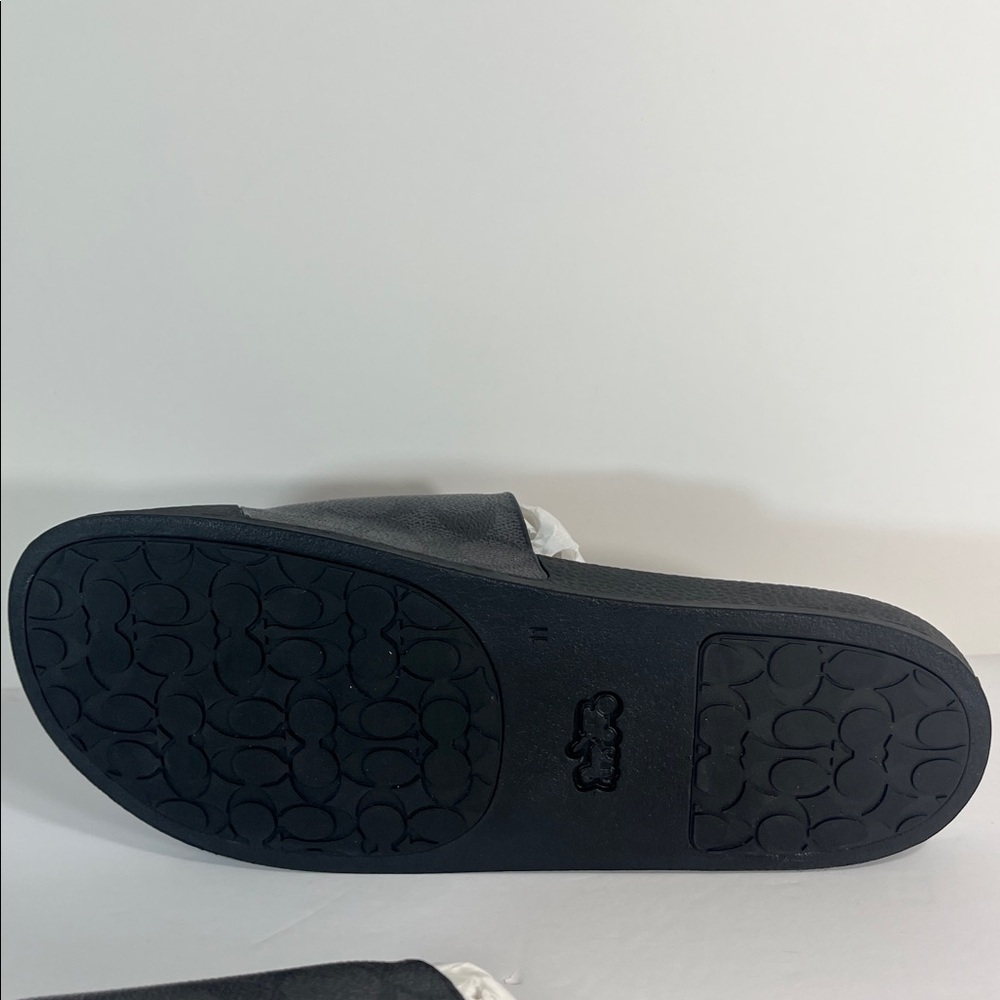 Coach Elegant Black Udele Signature Logo Slide Sandals women’s size 11 - Picture 5 of 11